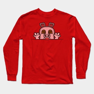 Pig Cartoon With Taunt Face Expression Long Sleeve T-Shirt